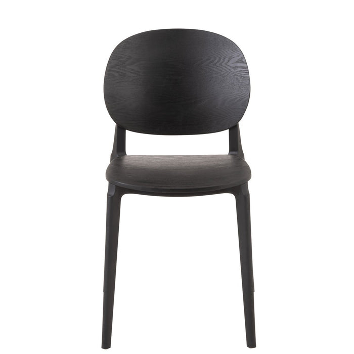 Eetkamerstoel Basic Polyester | Fineer Zwart-Eetkamerstoelen-J-Line