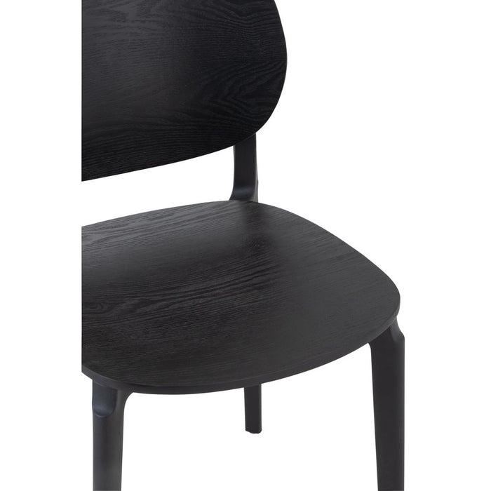 Eetkamerstoel Basic Polyester | Fineer Zwart-Eetkamerstoelen-J-Line