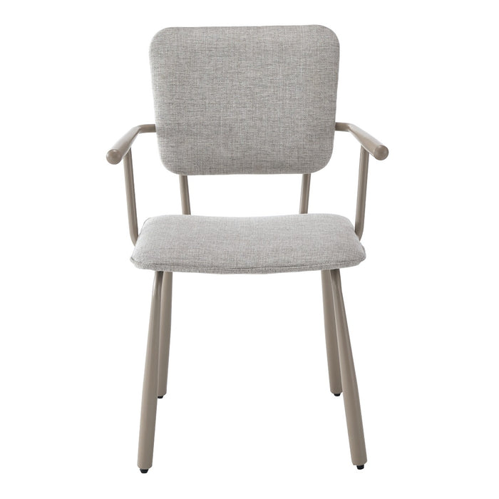 Eetkamerstoel Beige 56 cm - Stof, gecoat staal - 31440-Eetkamerstoelen-Brix