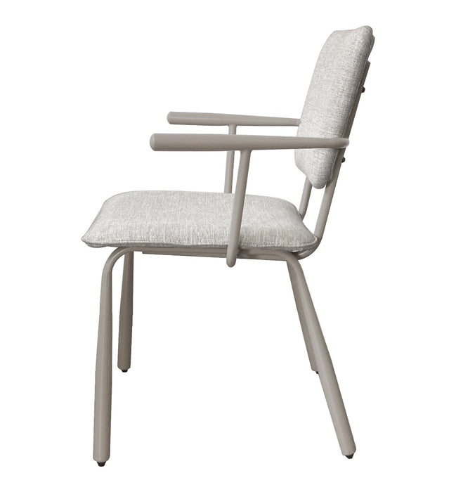 Eetkamerstoel Beige 56 cm - Stof, gecoat staal - 31440-Eetkamerstoelen-Brix