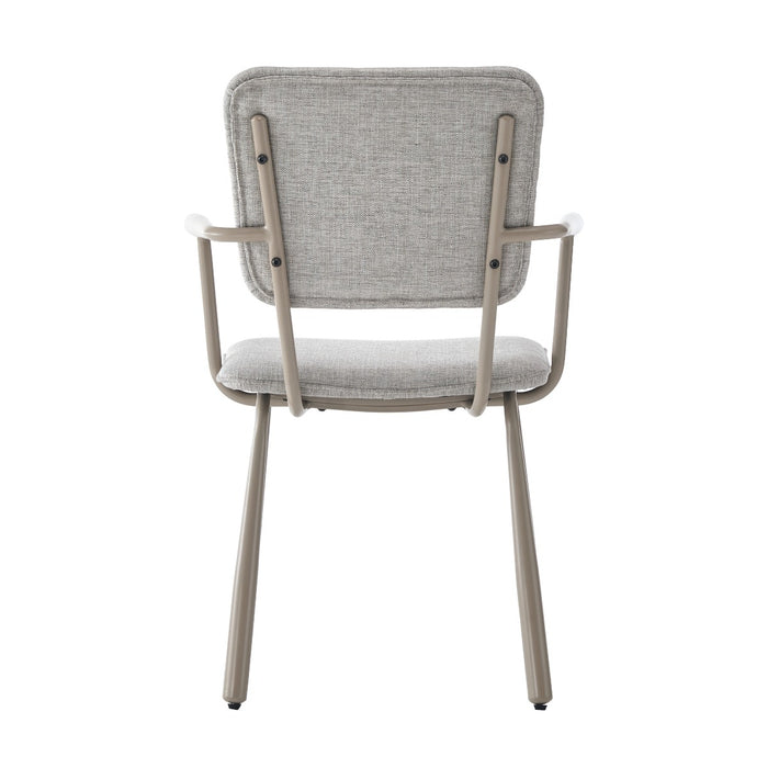 Eetkamerstoel Beige 56 cm - Stof, gecoat staal - 31440-Eetkamerstoelen-Brix