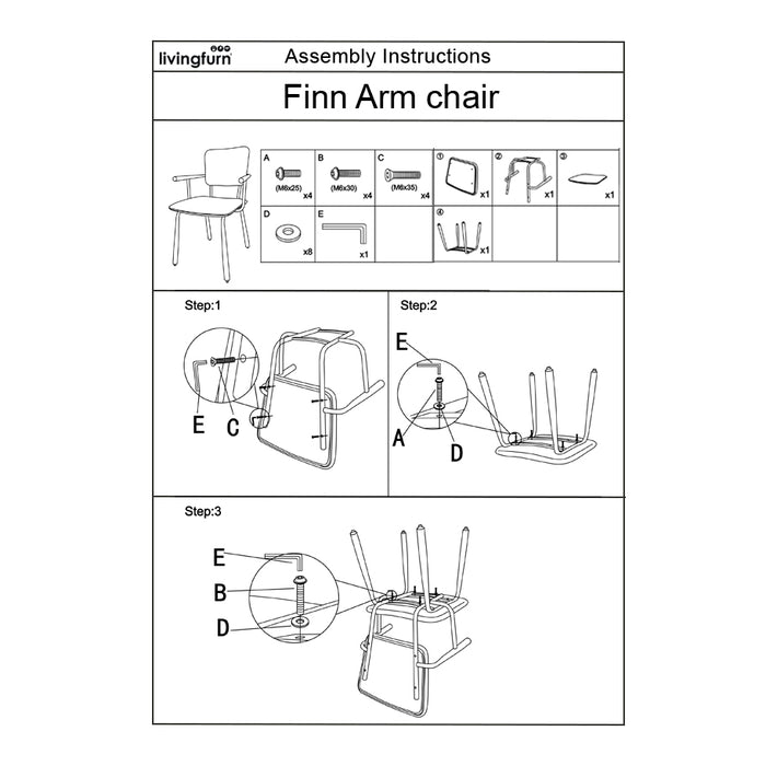 Eetkamerstoel Beige 56 cm - Stof, gecoat staal - 31440-Eetkamerstoelen-Brix
