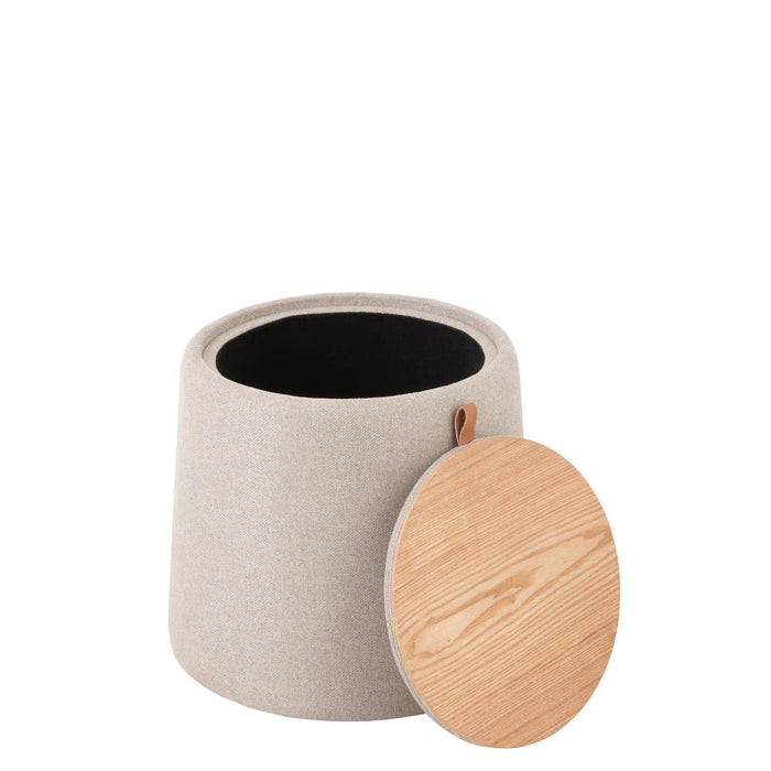 Eetkamerstoel Beige Mdf Rond 44 cm 43.5x43.5x42.5 cm-Poefs-J-Line