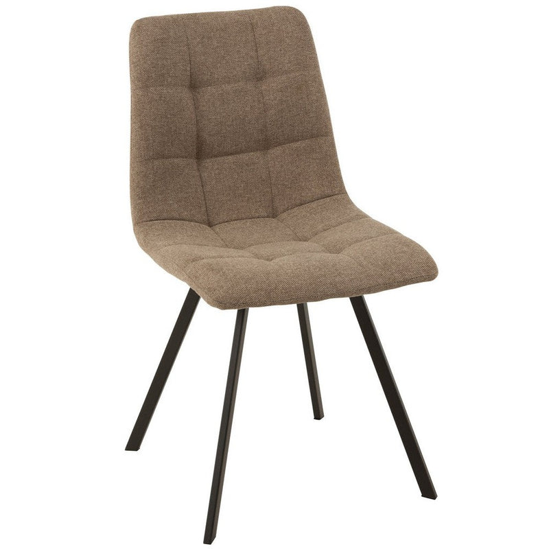 Eetkamerstoel Beige Metaal 47 cm 47x55x82 cm-Eetkamerstoelen-J-Line