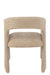 Beige eetkamerstoel van textiel met een modern, rond ontwerp van 66x65x86 cm.