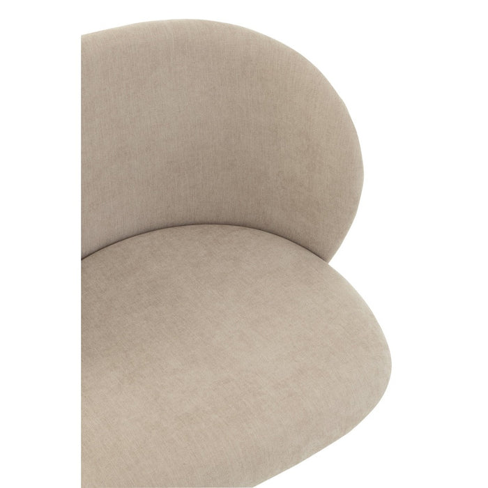Eetkamerstoel Beige Stof 48 cm-Eetkamerstoelen-J-Line