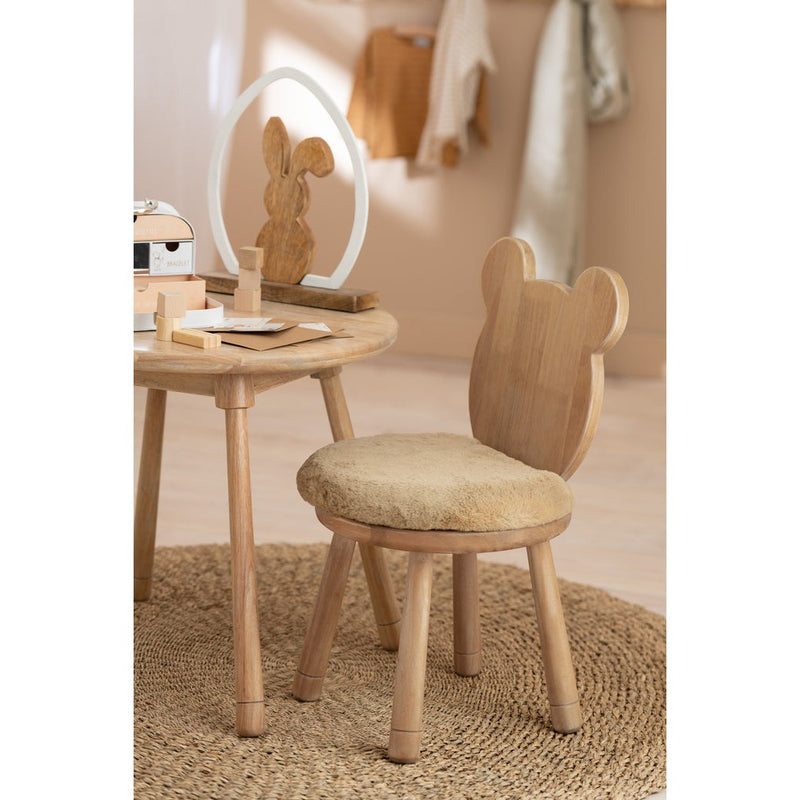 Eetkamerstoel Beige Textile 30 cm 30x36.5x63 cm-Eetkamerstoelen-J-Line