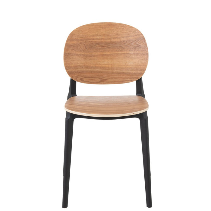 Eetkamerstoel Beige Veneer 40 cm 40x53x82 cm-Eetkamerstoelen-J-Line