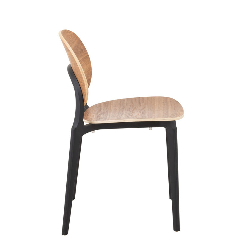 Eetkamerstoel Beige Veneer 40 cm 40x53x82 cm-Eetkamerstoelen-J-Line