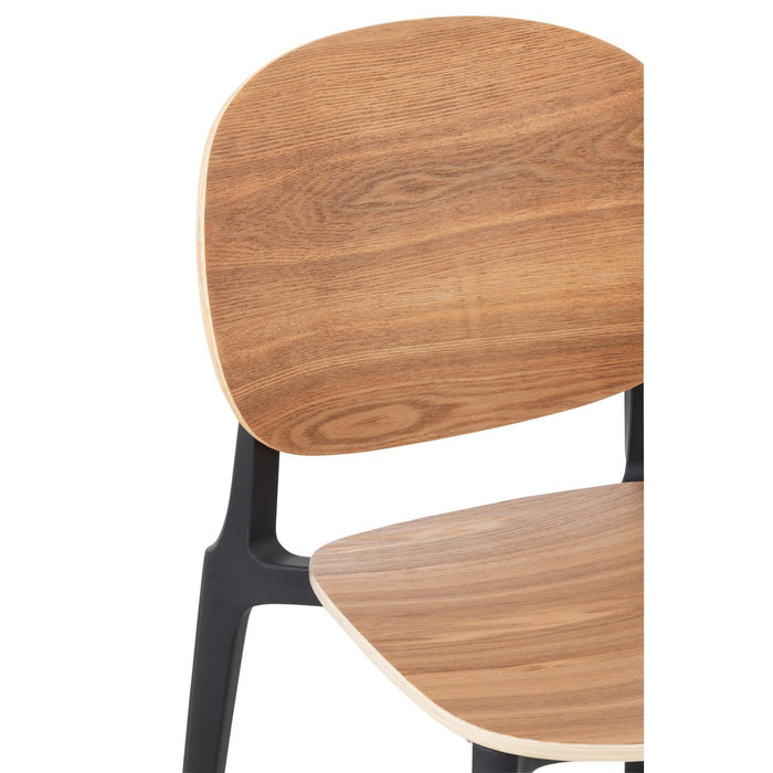 Eetkamerstoel Beige Veneer 40 cm-Eetkamerstoelen-J-Line