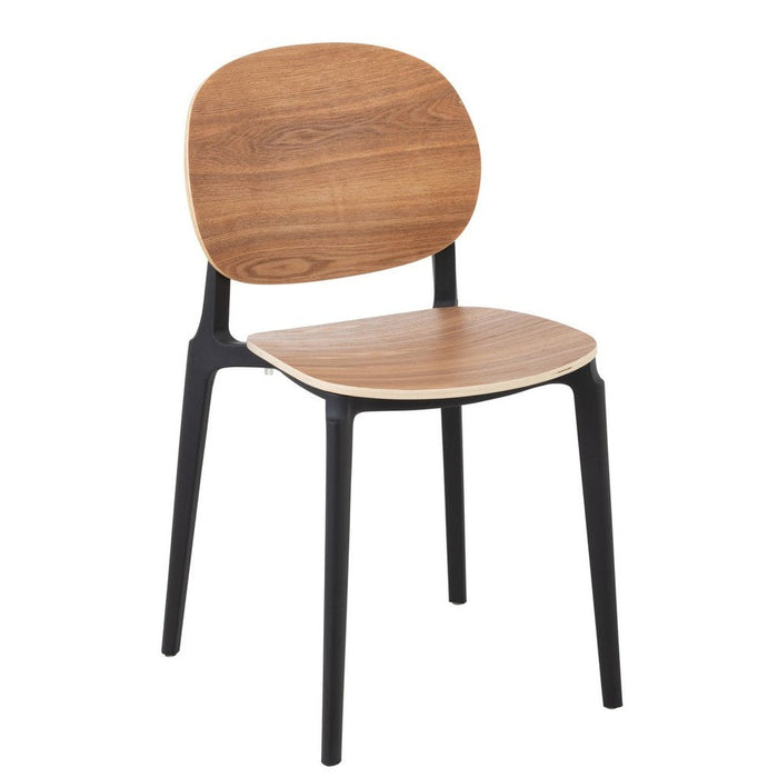 Eetkamerstoel Beige Veneer 40 cm-Eetkamerstoelen-J-Line