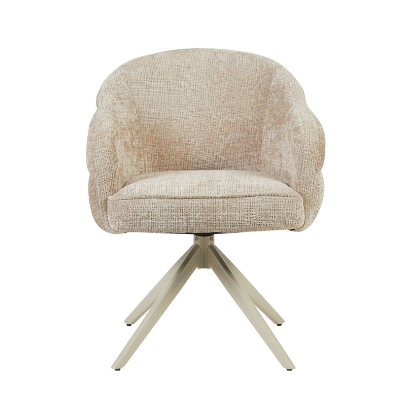 Eetkamerstoel Bella Beige Poot Zand Met armleuning 64x65x83 cm-Eetkamerstoelen-Starfurn