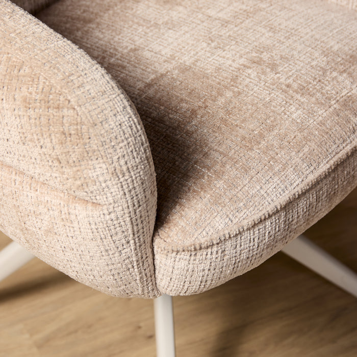 Eetkamerstoel Bella - Beige - Poot Zand - Met armleuning-Eetkamerstoelen-Starfurn