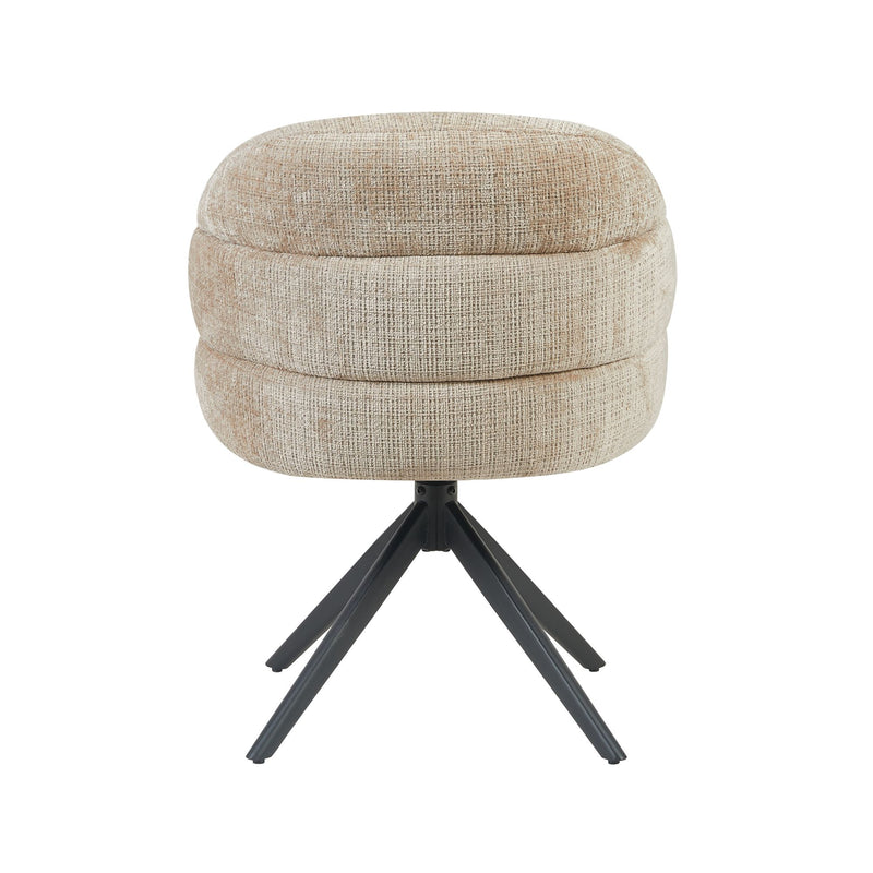 Eetkamerstoel Bella Beige Poot Zwart Met armleuning 64x65x83 cm-Eetkamerstoelen-Starfurn