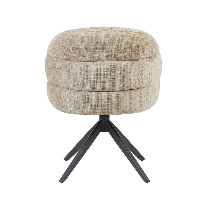 Eetkamerstoel Bella - Beige - Poot Zwart - Met armleuning-Eetkamerstoelen-Starfurn
