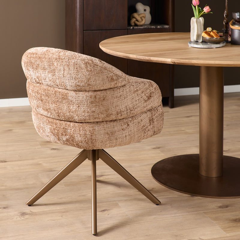 Eetkamerstoel Bella Cinnamon Poot Bronze Met armleuning-Eetkamerstoelen-Starfurn