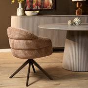 Eetkamerstoel Bella Cinnamon Poot Bronze Met armleuning-Eetkamerstoelen-Starfurn