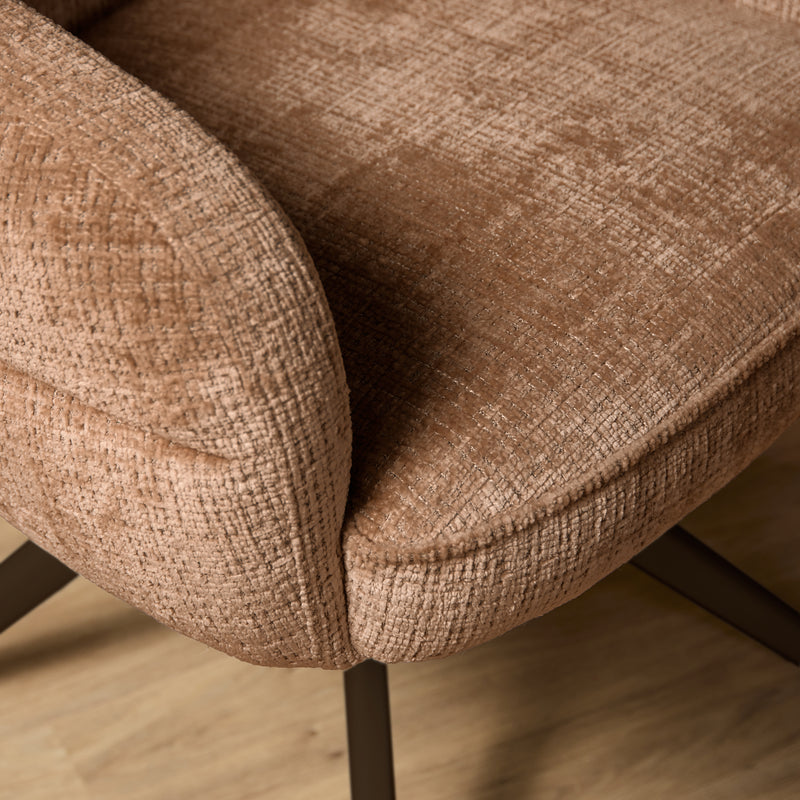 Eetkamerstoel Bella Cinnamon Poot Bronze Met armleuning-Eetkamerstoelen-Starfurn