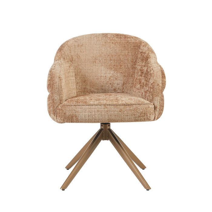 Eetkamerstoel Bella - Cinnamon - Poot Bronze - Met armleuning-Eetkamerstoelen-Starfurn