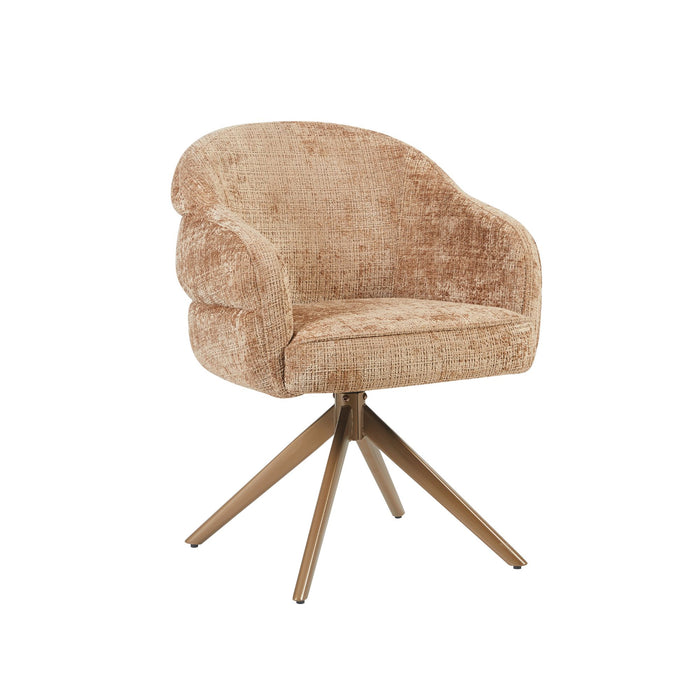 Eetkamerstoel Bella - Cinnamon - Poot Bronze - Met armleuning-Eetkamerstoelen-Starfurn