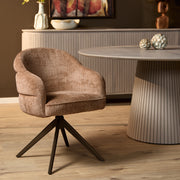 Eetkamerstoel Bella Cinnamon Poot Bronze Met armleuning-Eetkamerstoelen-Starfurn