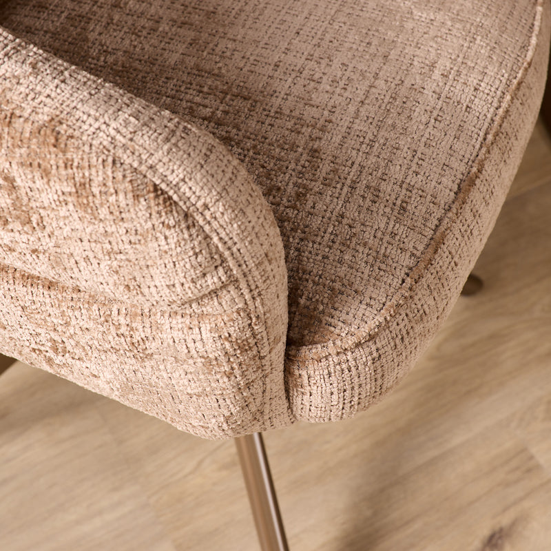 Eetkamerstoel Bella Cinnamon Poot Bronze Met armleuning-Eetkamerstoelen-Starfurn