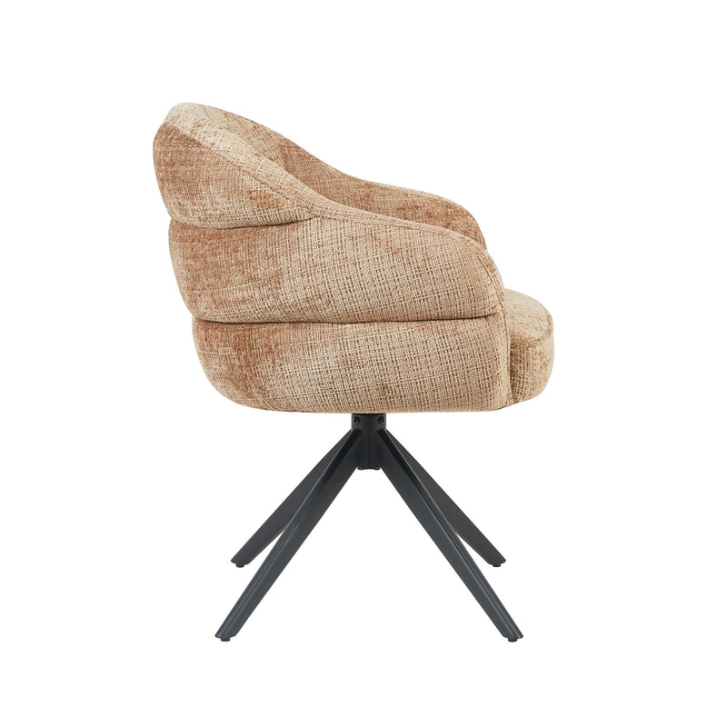 Eetkamerstoel Bella Cinnamon Poot Zwart Met armleuning-Eetkamerstoelen-Starfurn
