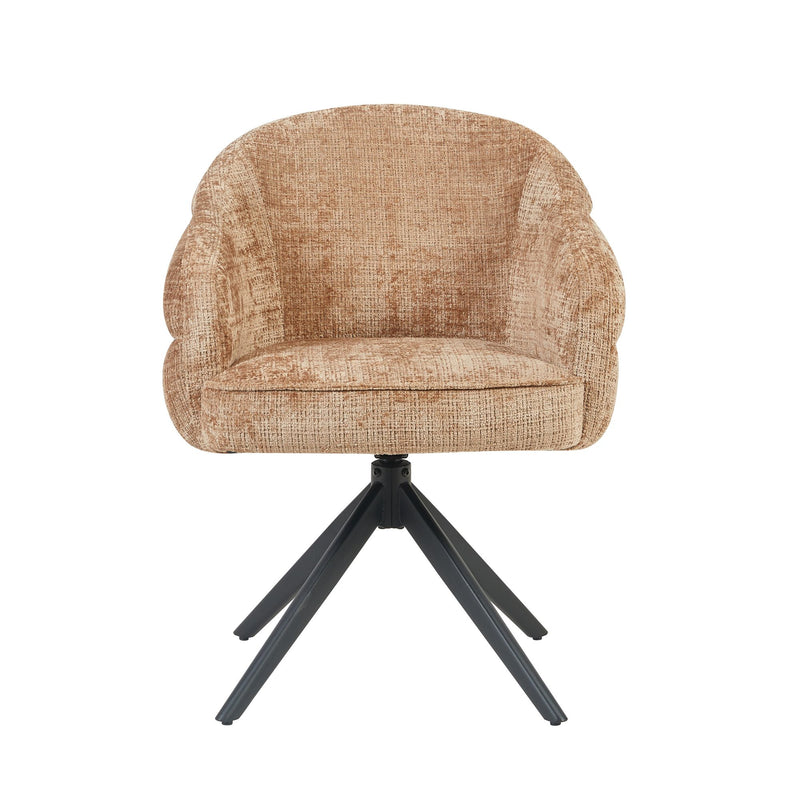 Eetkamerstoel Bella Cinnamon Poot Zwart Met armleuning-Eetkamerstoelen-Starfurn