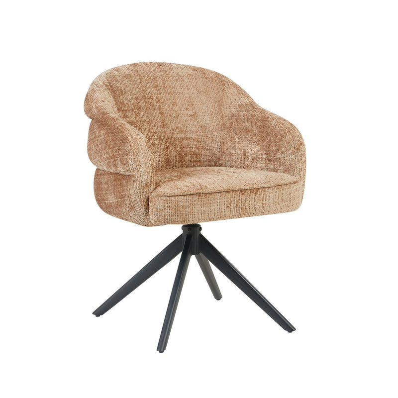 Eetkamerstoel Bella Cinnamon Poot Zwart Met armleuning-Eetkamerstoelen-Starfurn