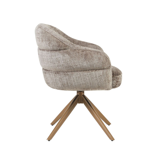 Eetkamerstoel Bella - Clay - Poot Bronze - Met armleuning-Eetkamerstoelen-Starfurn