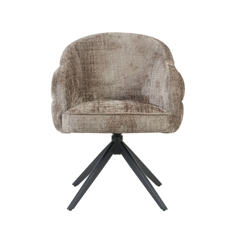 Eetkamerstoel Bella Clay Poot Zwart Met armleuning 64x65x83 cm-Eetkamerstoelen-Starfurn