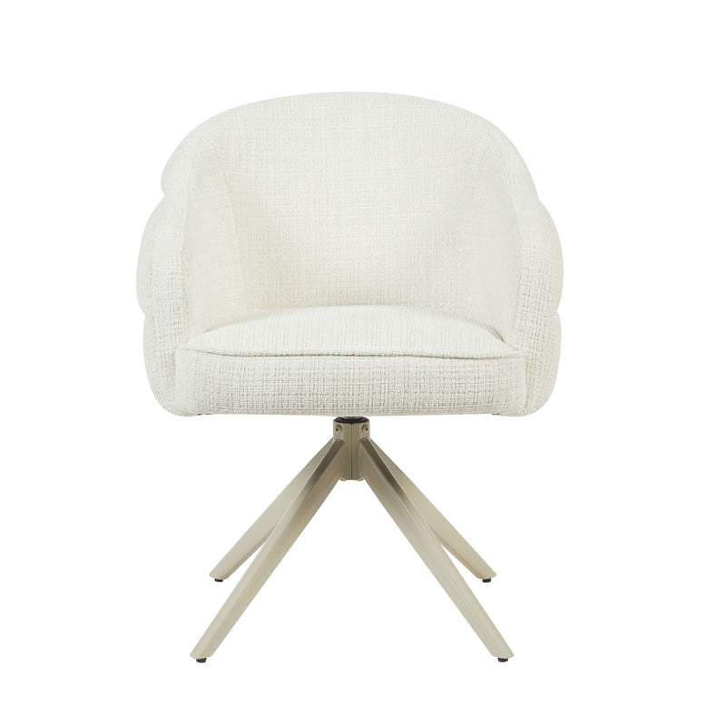 Eetkamerstoel Bella Off Wit Poot Zand Met armleuning 64x65x83 cm-Eetkamerstoelen-Starfurn
