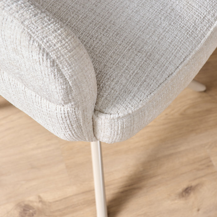 Eetkamerstoel Bella - Off Wit - Poot Zand - Met armleuning-Eetkamerstoelen-Starfurn