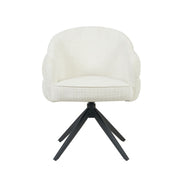 Eetkamerstoel Bella Off Wit Poot Zwart Met armleuning 64x65x83 cm-Eetkamerstoelen-Starfurn