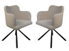 Eetkamerstoel Bella S/2-56x60x82-Wit/Zwart-Stof/Metaal-Eetkamerstoelen-HSM Collection