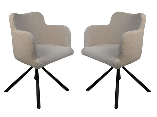 Eetkamerstoel Bella S/2-56x60x82-Wit/Zwart-Stof/Metaal-Eetkamerstoelen-HSM Collection