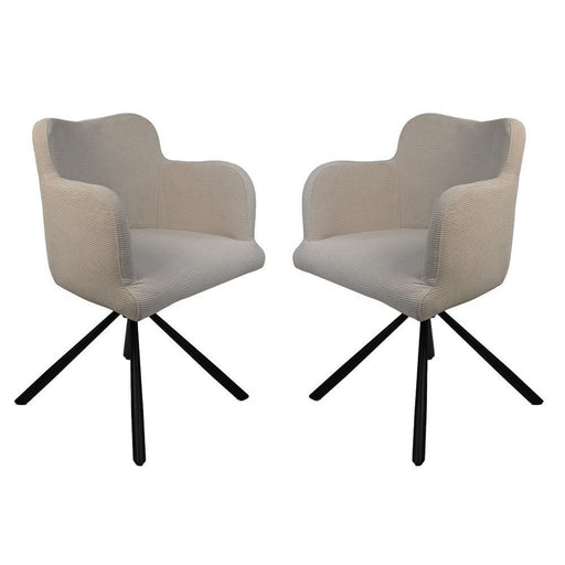 Eetkamerstoel Bella S/2-56x60x82-Wit/Zwart-Stof/Metaal-Eetkamerstoelen-HSM Collection