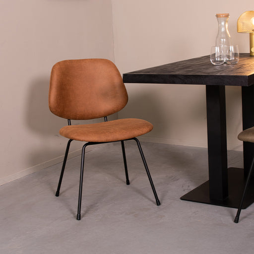 Eetkamerstoel Bello Cognac Micro Suede 48x58x82 cm-Eetkamerstoelen-LABEL51