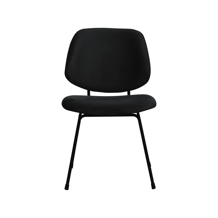 Eetkamerstoel Bello Fluweel Zwart 48x58x82 cm-Eetkamerstoelen-LABEL51