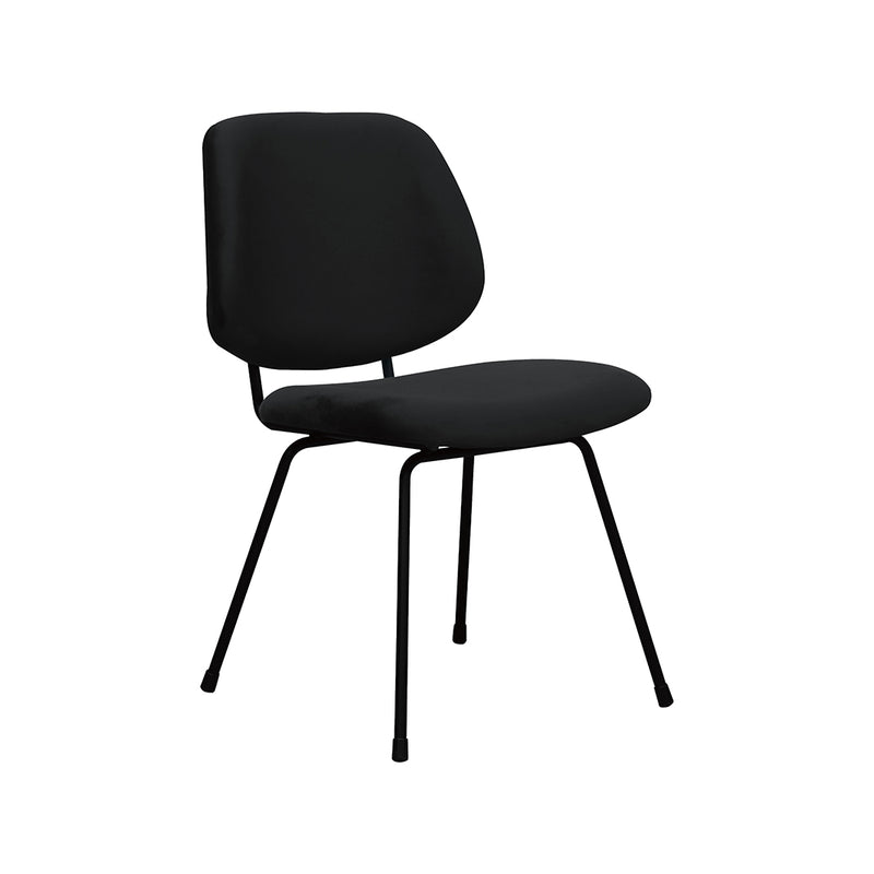 Eetkamerstoel Bello Fluweel Zwart 48x58x82 cm-Eetkamerstoelen-LABEL51