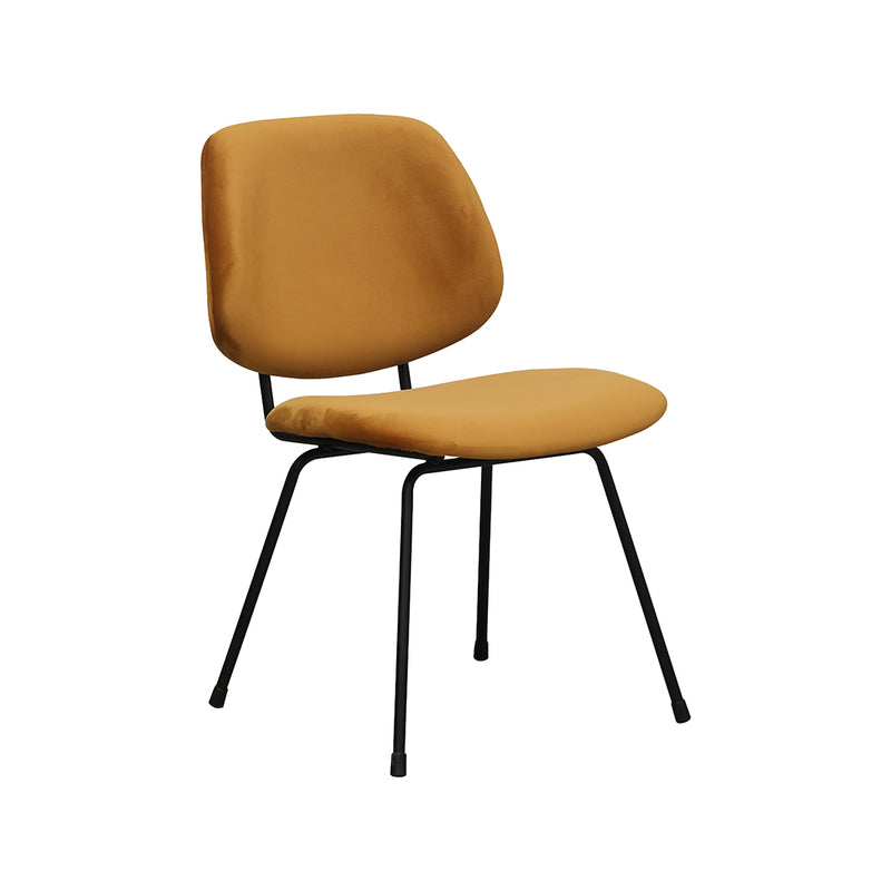 Eetkamerstoel Bello Oker Fluweel 47x58x82 cm-Eetkamerstoelen-LABEL51
