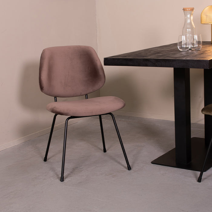 Eetkamerstoel Bello - Taupe - Fluweel-Eetkamerstoelen-LABEL51