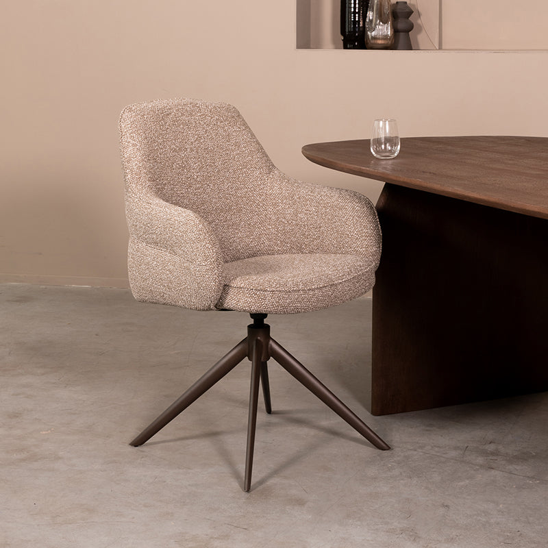 Eetkamerstoel Bern Mushroom Royal Boucle Brons Metalen-Eetkamerstoelen-LABEL51