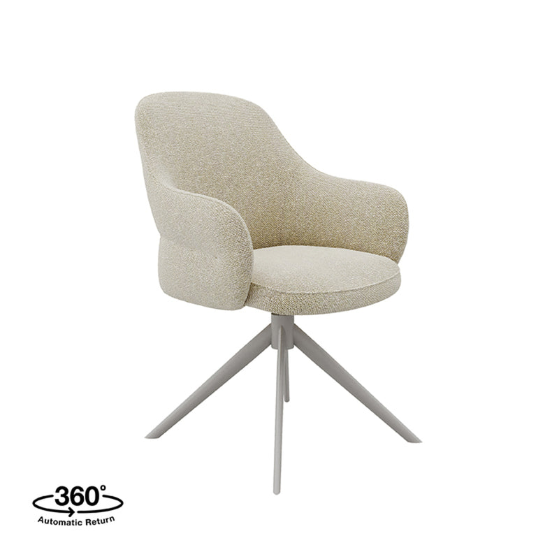 Eetkamerstoel Bern Naturel Royal Boucle Taupe Metalen Frame-Eetkamerstoelen-LABEL51