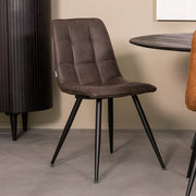 Eetkamerstoel Bistro Antraciet Micro Suede 46x59x86 cm-Eetkamerstoelen-LABEL51