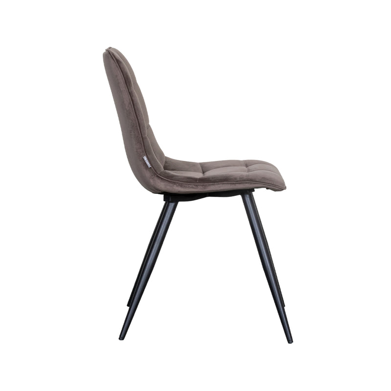 Eetkamerstoel Bistro Taupe Fluweel 46x59x86 cm-Eetkamerstoelen-LABEL51