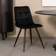 Eetkamerstoel Bistro Zwart Fluweel 46x59x86 cm-Eetkamerstoelen-LABEL51