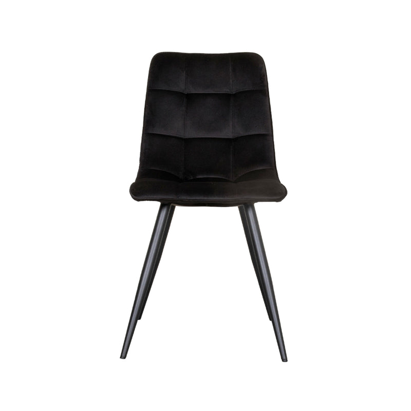 Eetkamerstoel Bistro Zwart Fluweel 46x59x86 cm-Eetkamerstoelen-LABEL51