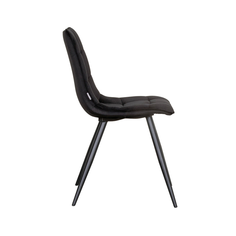 Eetkamerstoel Bistro Zwart Fluweel 46x59x86 cm-Eetkamerstoelen-LABEL51