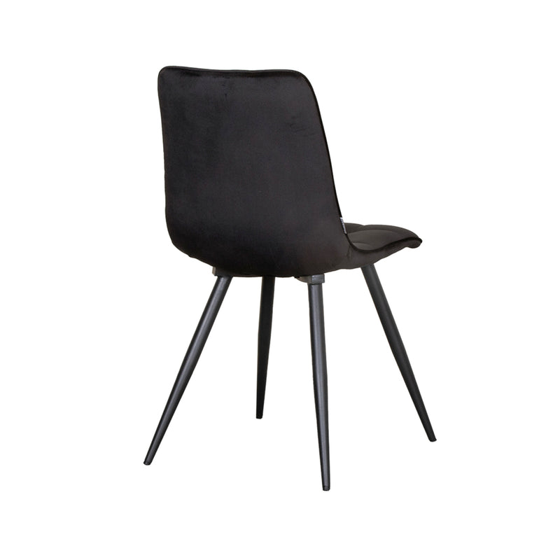 Eetkamerstoel Bistro Zwart Fluweel 46x59x86 cm-Eetkamerstoelen-LABEL51